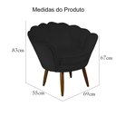 Ver imagem 5 de Poltrona Decorativa Pétala Pés Palito Suede Preto - Ds Estofados