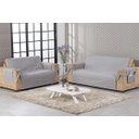 Ver imagem 1 de Kit Jogo Protetor de Sofá 2 e 3 Lugares com Laço Cinza