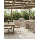 Ver imagem 4 de Conjunto de 2 Cadeira e 2 Banqueta Ayla Sala Jantar Base Gold Linho Bege - Montanaris Decor