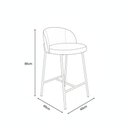 Ver imagem 3 de Conjunto de 2 Cadeira e 2 Banqueta Ayla Sala Jantar Base Gold Linho Bege - Montanaris Decor