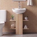 Ver imagem 6 de Coluna Multiuso para Banheiro com Nichos Decorativos Carvalho