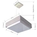 Ver imagem 2 de Lustre para Sala de Jantar Vivare Md-4403 Cúpula em Tecido 45x45cm Cor Rustico-cinza Bivolt