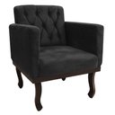 Ver imagem 4 de Kit Diva Recamier Juliana 140cm Lado Esquerdo e 01 Poltrona Classic Suede Preto - Amarena Móveis
