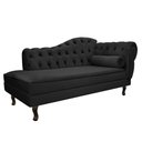 Ver imagem 3 de Kit Diva Recamier Juliana 140cm Lado Esquerdo e 01 Poltrona Classic Suede Preto - Amarena Móveis