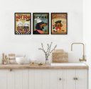 Ver imagem 2 de Kit 3 Quadros para Cozinha Dachshund 45x34cm:moldura Branca
