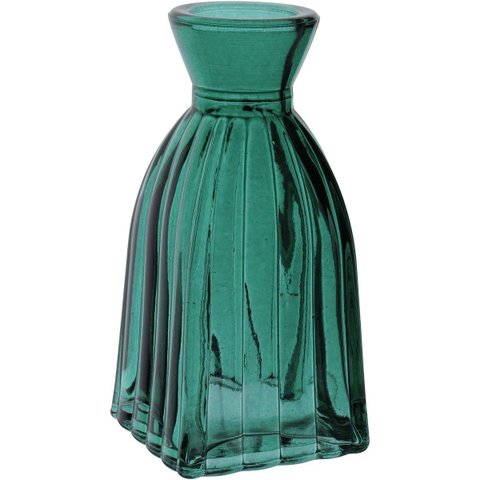 Vaso Garrafa Decorativo de Vidro Turquesa 11x5x5cm Enfeite Sala Mesa Estante