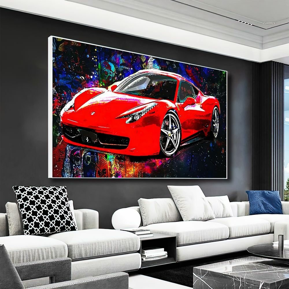 Quadro Ferrari Street Art:120x80 cm/DOURADA