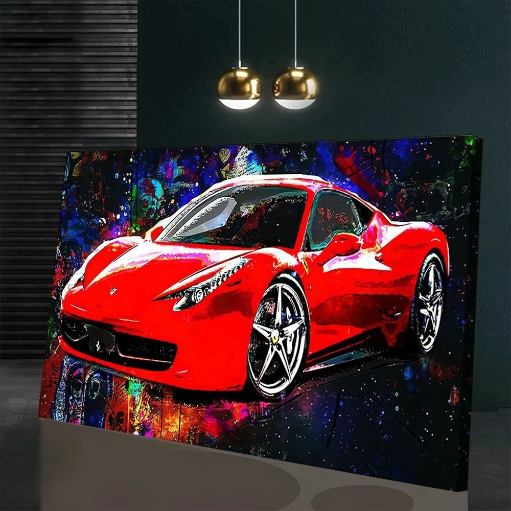 Quadro Ferrari Street Art:120x80 cm/DOURADA