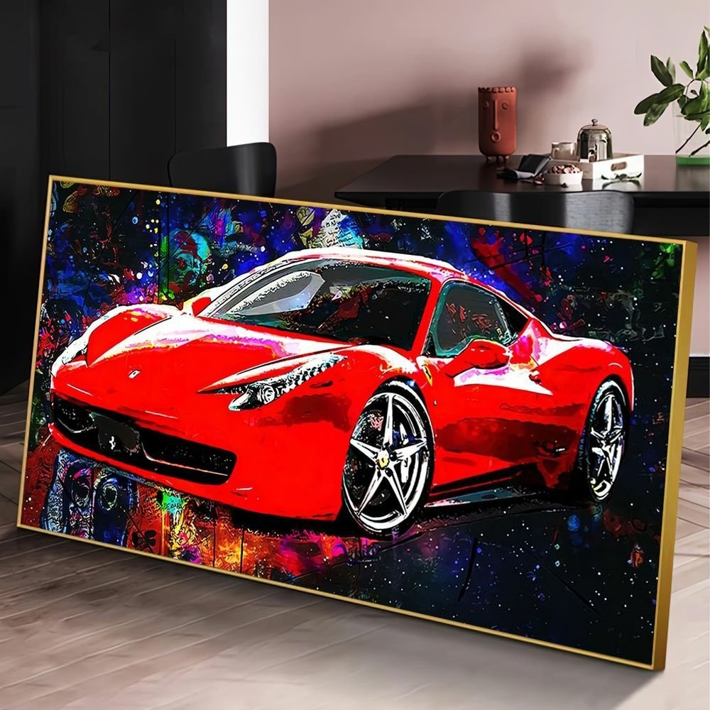 Quadro Ferrari Street Art:120x80 cm/DOURADA