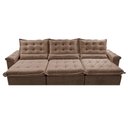 Ver imagem 5 de Sofá Retrátil e Reclinável 3,85m Cama inBox Big Fresh com SoftGel D40 Velupluma Castor