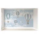 Ver imagem 1 de Papel de parede infantil para quarto de bebê balão menino azul PP20b M²