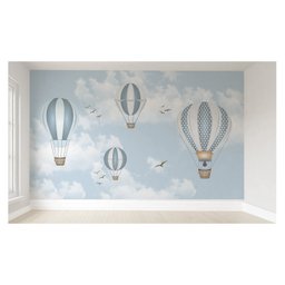 Papel de parede infantil para quarto de bebê balão menino azul PP20b M² - 1