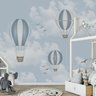 Papel de parede infantil para quarto de bebê balão menino azul PP20b M² - 4