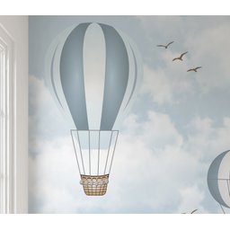 Papel de parede infantil para quarto de bebê balão menino azul PP20b M² - 2