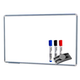 Lousa Quadro Branco Free 60x40 cm Vertical Horizontal  Moldura Alumínio Natural Canetas e Apagador - 1