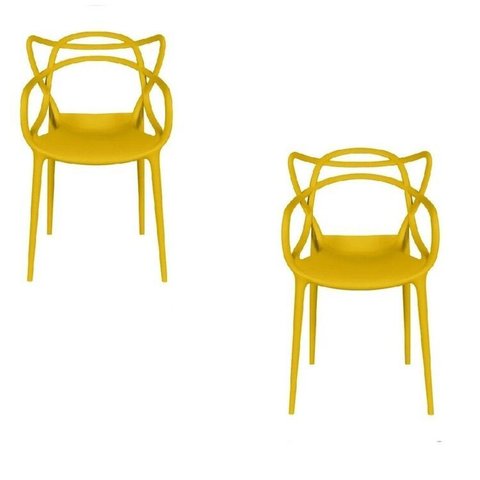 Kit com 2 Cadeiras para Sala de Jantar Allegra Solna Amarelo
