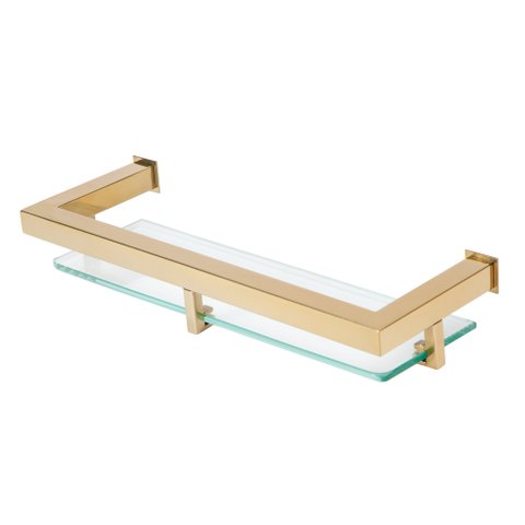 Porta Shampoo de Banheiro em Aço Inox Dourado Linha Larissa Stainless