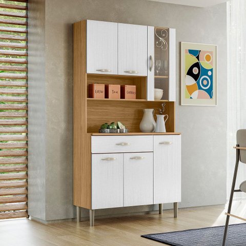 Armário de Cozinha 6 Portas 1 Gaveta Golden - Ssx Multicoisas