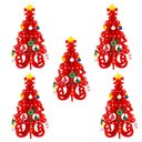 Ver imagem 1 de Kit 5 Enfeite de Madeira Árvore de Natal 19x10cm