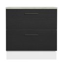 Ver imagem 6 de Balcão Armário de Cozinha 80 cm 2 Gavetas Branco/Preto Agata Madesa