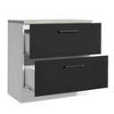 Ver imagem 4 de Balcão Armário de Cozinha 80 cm 2 Gavetas Branco/Preto Agata Madesa