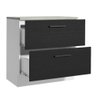 Balcão Armário de Cozinha 80 cm 2 Gavetas Branco/Preto Agata Madesa - 4