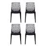 Kit 4 Cadeiras Gruvyer Design Moderno em Polipropileno - Para Sala de Jantar, Área Gourmet, Varanda  - 1