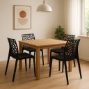 Ver imagem 7 de Kit 4 Cadeiras Gruvyer Design Moderno em Polipropileno - Para Sala de Jantar, Área Gourmet, Varanda 