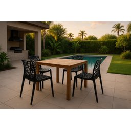 Kit 4 Cadeiras Gruvyer Design Moderno em Polipropileno - Para Sala de Jantar, Área Gourmet, Varanda  - 8