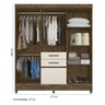 Guarda Roupa Roupeiro Casal New Mafra Castanho Off White 6 Portas 2 Gavetas c/ Espelho Moval - 2