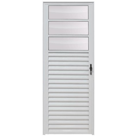 Porta de Giro Alumínio Branco 3V Fixo Maxx - 210x70 - Esquerda