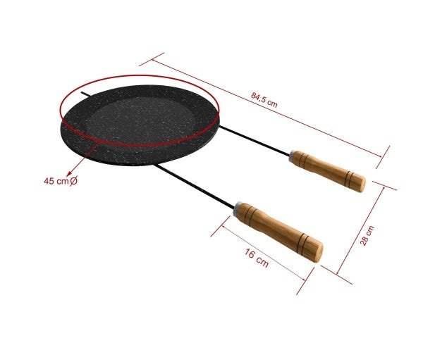 Disco bifeteira esmaltado cabo madeira Ø 450MM - 2