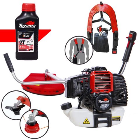 Roçadeira Alta Performance Rt43-l Toyama Á Gasolina 2t 43cc 1,7hp + Óleo 2 Tempos Fg50