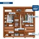 Ver imagem 6 de Guarda-Roupa Casal 6 Portas Reflexta 4 Gavetas 100% MDF Freijó New Reflex Yescasa Marrom