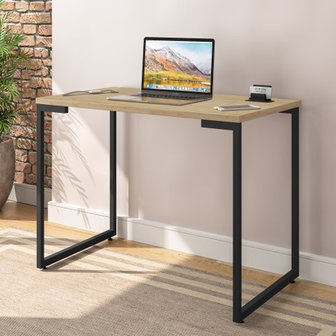 Mesa de Computador Office 0.9 Gênova Natura Preto