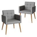 Ver imagem 1 de Kit 2 Cadeiras para Mesa de Jantar Estofada Cozinha Decor Resistente Confortável