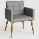 Ver imagem 4 de Kit 2 Cadeiras para Mesa de Jantar Estofada Cozinha Decor Resistente Confortável