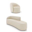Ver imagem 1 de Sofá 4 Lugares Orgânico 220cm Morgan e Poltrona Lua Suede Bege D03 - D'Rossi