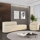Ver imagem 2 de Sofá 4 Lugares Orgânico 220cm Morgan e Poltrona Lua Suede Bege D03 - D'Rossi