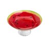 Centro de Mesa de Vidro com Pé Melancia Vermelho 26cm - 1
