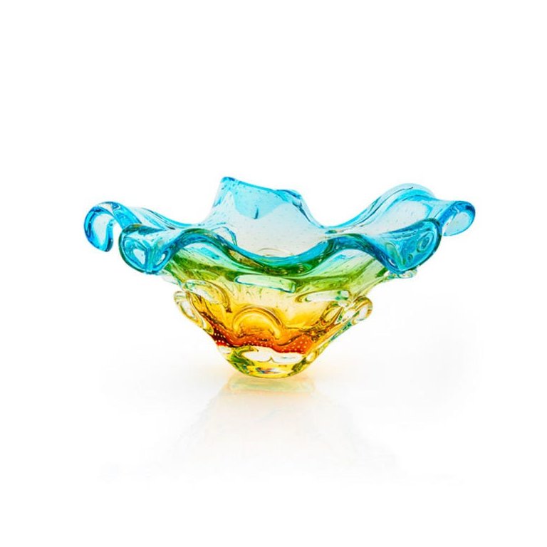Centro De Mesa Em Cristal Murano Azul E Âmbar São Marcos Centro De Mesa Em Cristal Murano Azul E Âmbar São Marcos