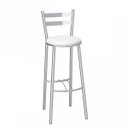 Ver imagem 1 de Banqueta Alta Cromada Verona Branco