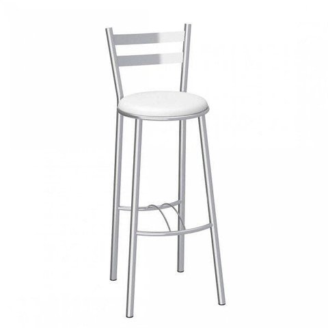 Banqueta Alta Cromada Verona Branco