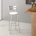 Ver imagem 2 de Banqueta Alta Cromada Verona Branco