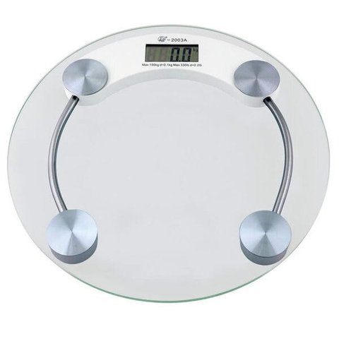 Balança Digital Vidro Temperado 180kg Banheiro Redondo