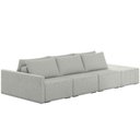 Ver imagem 1 de Sofá Ilha Modular para Sala 312cm com Puff Dublin K01 Linho Cinza - Lyam Decor
