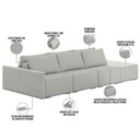Ver imagem 7 de Sofá Ilha Modular para Sala 312cm com Puff Dublin K01 Linho Cinza - Lyam Decor
