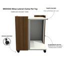 Ver imagem 3 de Mesa Lateral /cama Pet Toy na Cor Branco/ Freijó com Rodizio