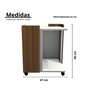 Mesa Lateral /cama Pet Toy na Cor Branco/ Freijó com Rodizio - 4