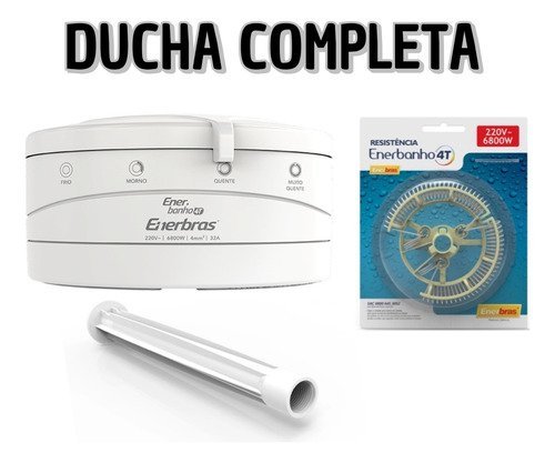 Chuveiro Branco 4 Temperaturas Ducha 127v 5500w com Braço - 10